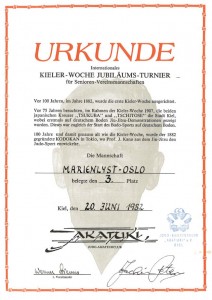 Diplom Kieler Woche - 3-plass MJC 1982