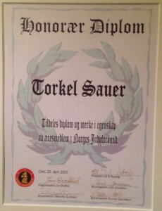 Diplom æresmedlem NJF 2003 - Torkel Sauer